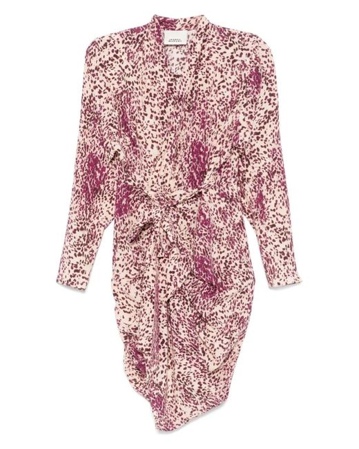 Isabel Marant Pink Cleora Wrap Dress
