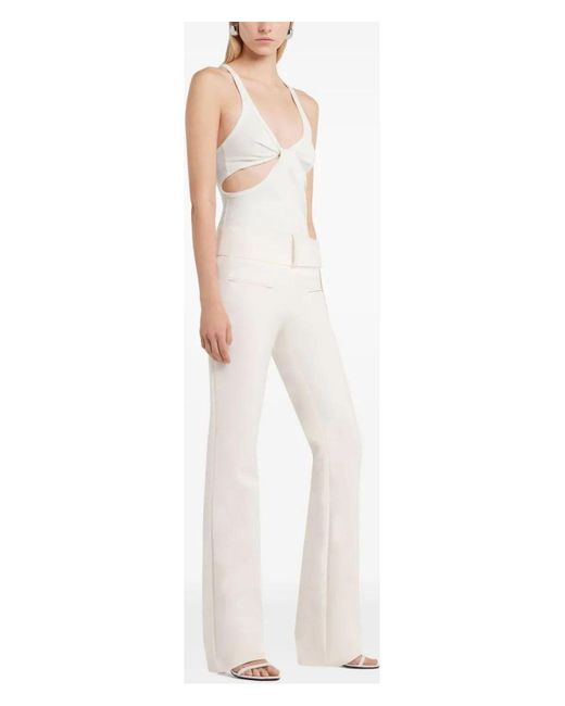 Courreges White Tank Top Twist 90's Rib