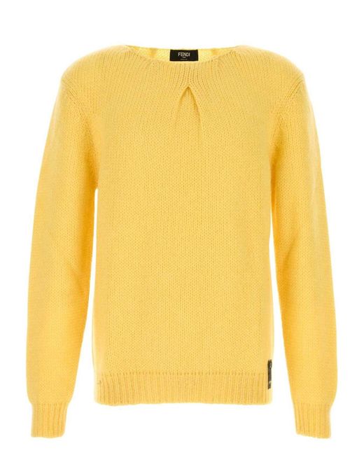 Fendi Yellow Mohair Blend Sweater