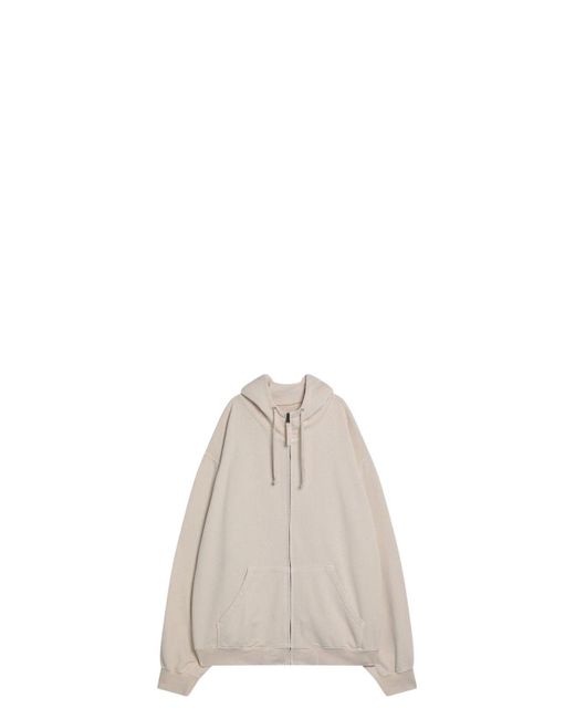 Maison Margiela Natural Oversized Écru Hoodie With Numeric Logo for men