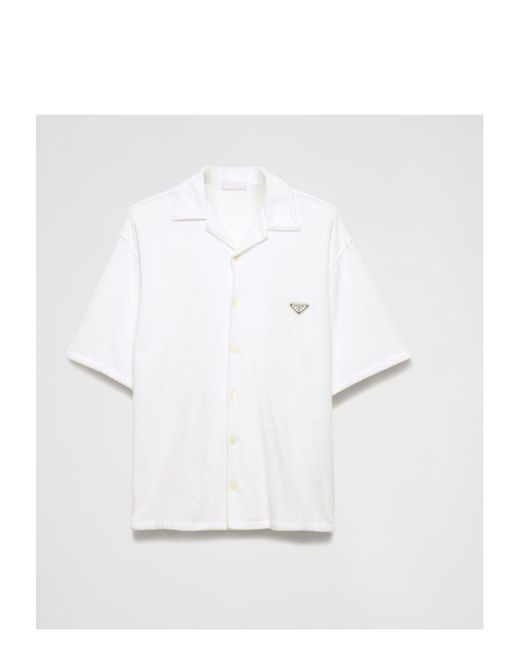 Prada White Camicia Mc Shirt for men