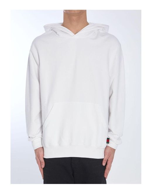 Gucci White Web Hoodie for men