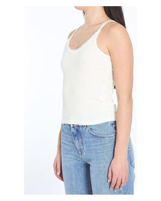 Celine Triomphe Tank Top in Blue | Lyst Celine Triomphe Tank Top in Blue | Lyst