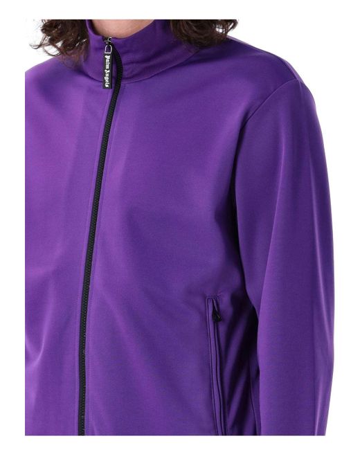 Palm Angels Purple Curved Logo Track Jacket for men