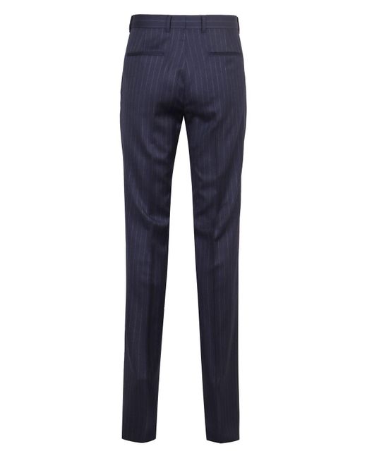 Givenchy Blue Embroidered Wool Pant