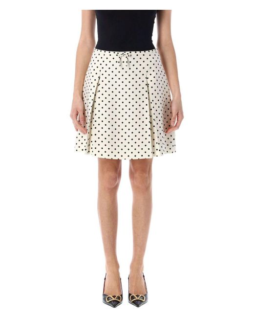 Valentino Garavani Black Polka Dot Mini Skirt