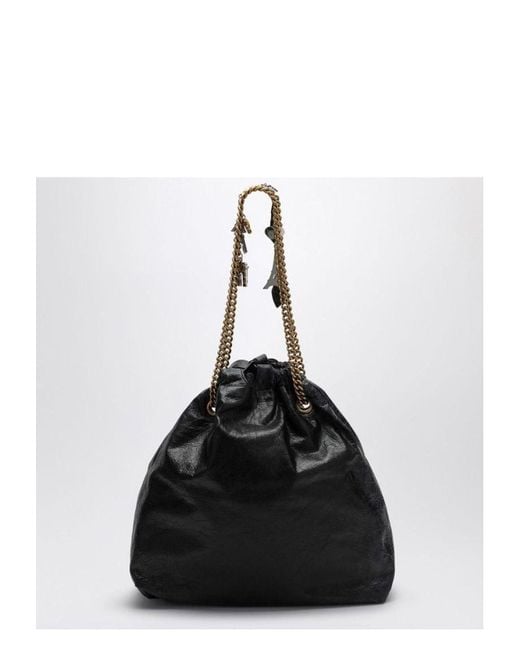 Balenciaga Crush Media Leather Tote Bag in Black | Lyst