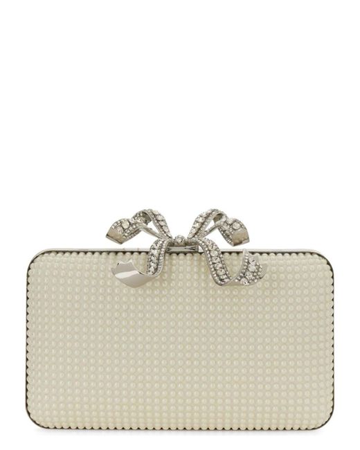 Self-Portrait Natural Pearl Box Clutch Bag