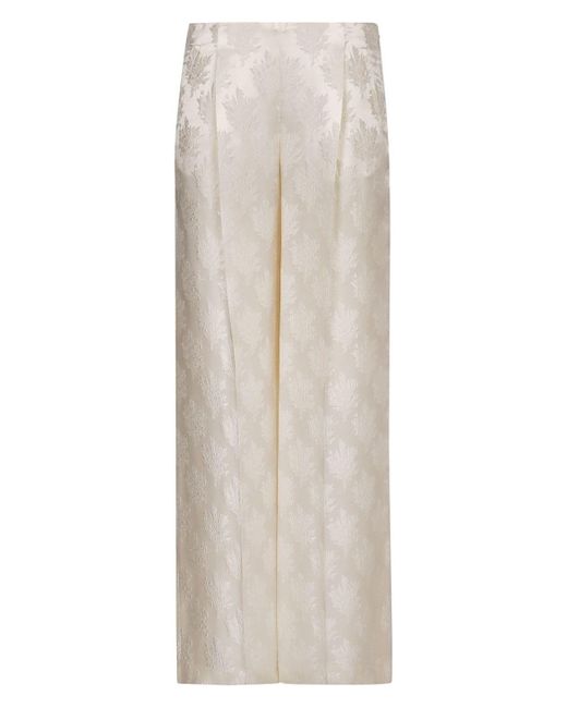 Fendi White Silk Trousers