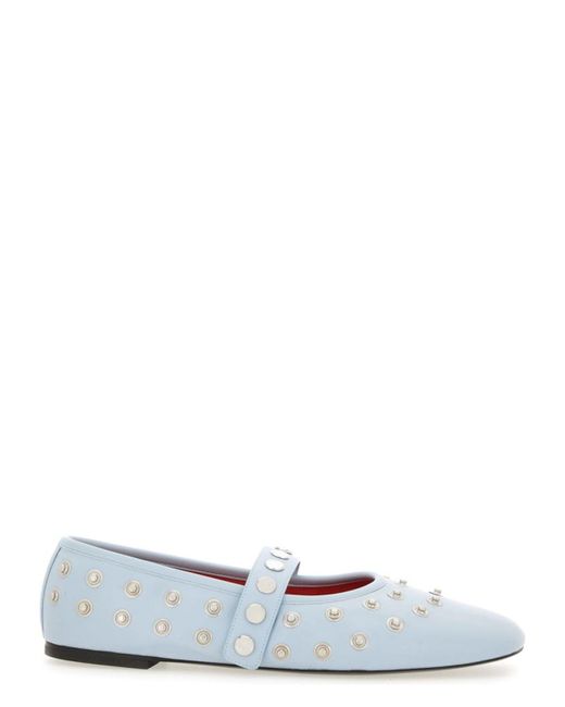 Stella McCartney White Ryder Popper Studded Ballet Flats