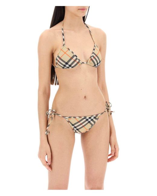 Burberry Natural Top Check Bikini Top