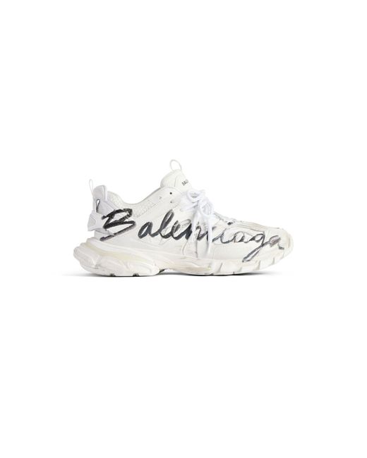 Balenciaga White Track Signature Sneaker