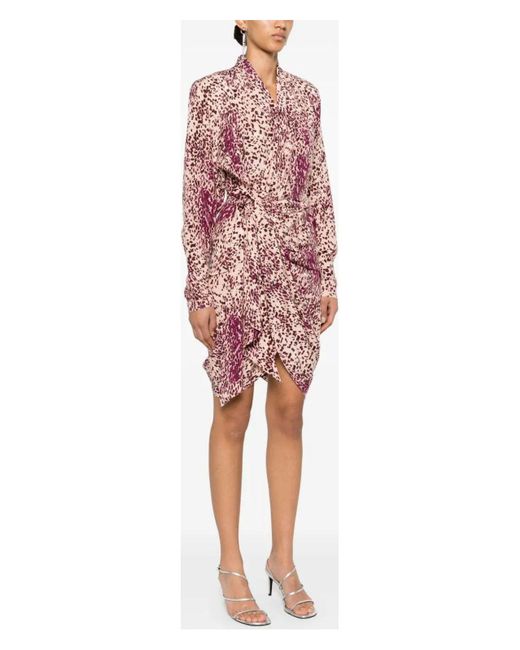 Isabel Marant Pink Cleora Wrap Dress