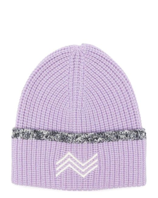 Missoni Purple Zig Zag Wool Beanie Hat