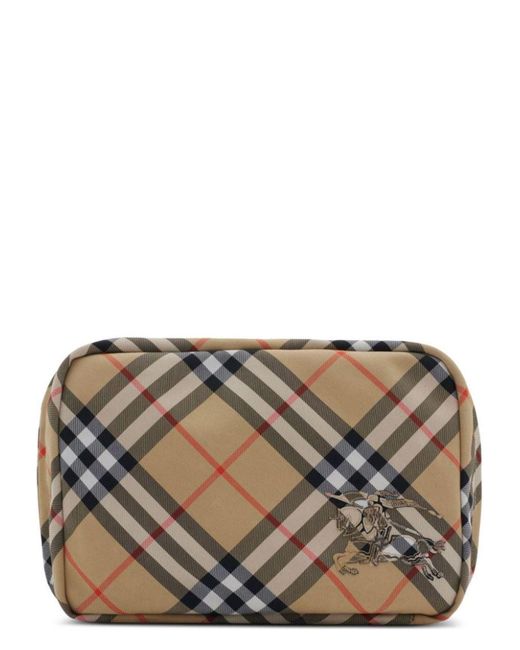 Burberry Gray Nova Check Travel Bag for men