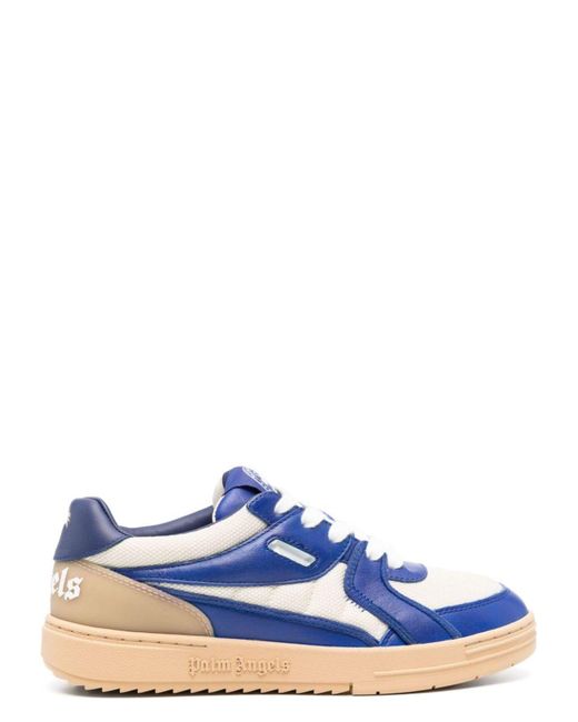 Palm Angels Blue Palm University Leather Sneakers for men