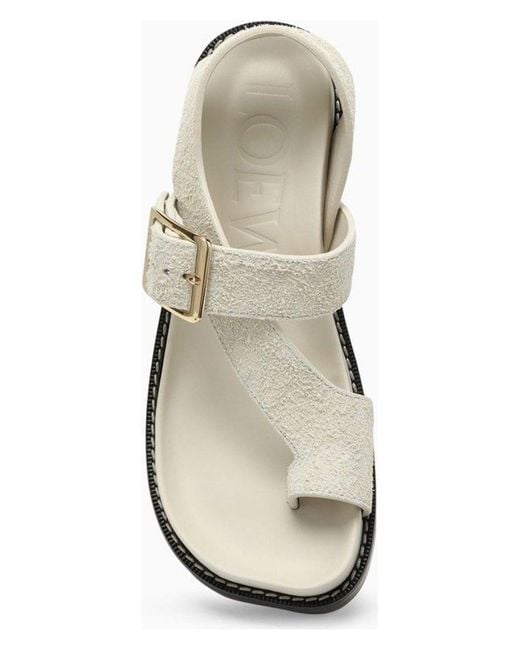 Loewe White Ease Heel Slide Ivory Suede