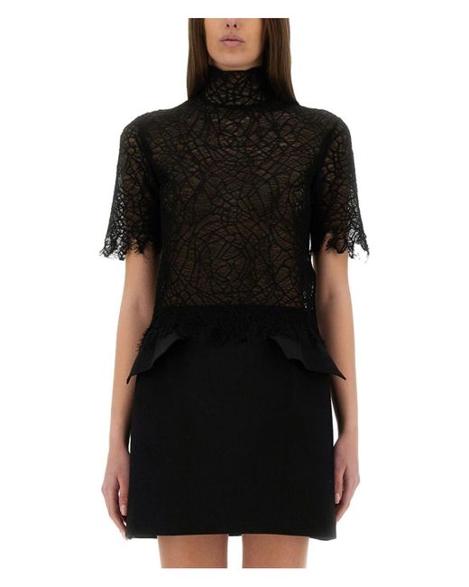 Alexander McQueen Black Lace T Shirt