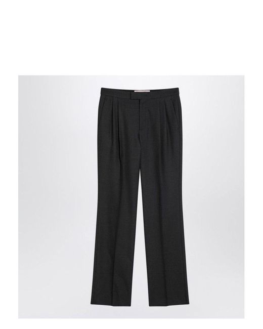 Valentino White Charcoal Wool Trousers for men