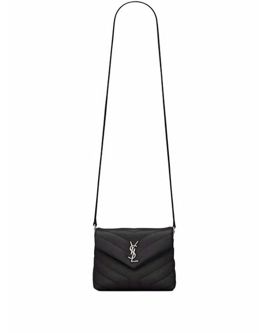 Saint Laurent White Loulou Toy Strap Bag In Quilted "y" Leather