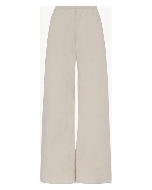 The Row White Gala Pants With Elastic Waist