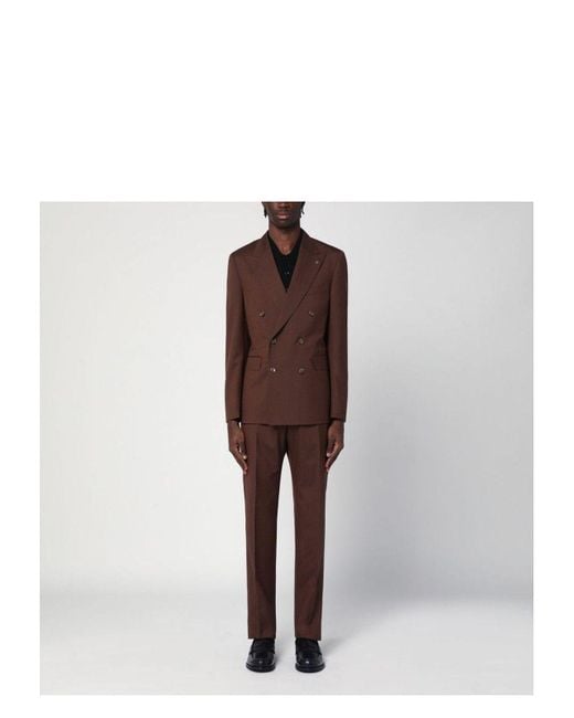Tagliatore Purple Double-Breasted Wool Suit for men