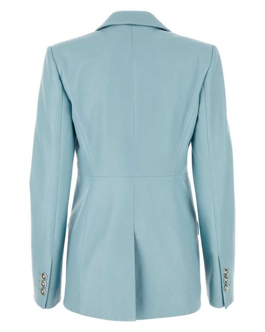 ジャケット VERSACE Light-Blue Leather Blazer Versace Light- Leather Blazer in Blue | Lyst UK