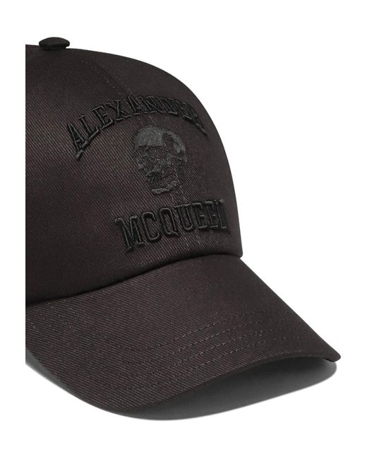 Alexander McQueen Black "Varsity Skull" Cap for men