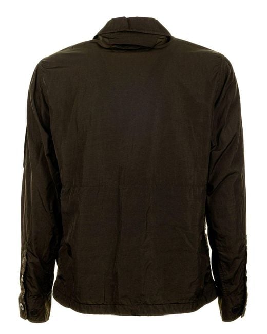 C P Company Black 100% Cotton Coat for men