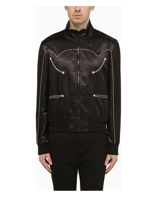 Balmain Black Reversible Bomber Jacket With Stars for men