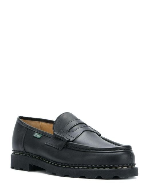 Paraboot Black Reims Leather Loafers for men