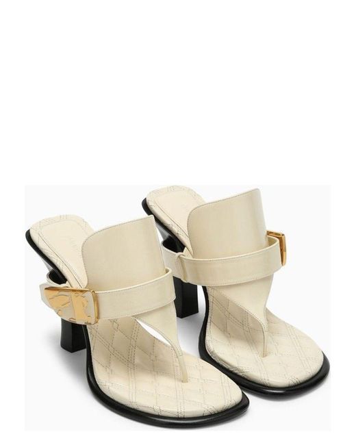 Burberry Natural Light Leather Bay Sandals