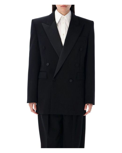 Saint Laurent Black Grain De Poudre Tuxedo Jacket