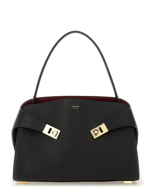 Ferragamo Black Small Hug Soft Shoulder Bag