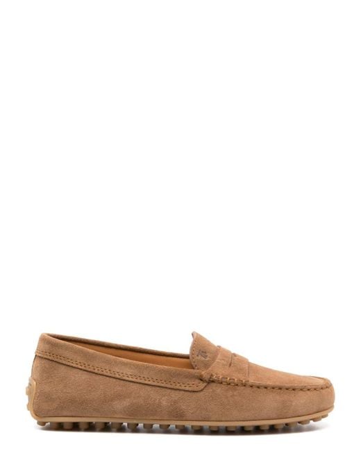 Tod's Brown Suede Moccasin Loafer