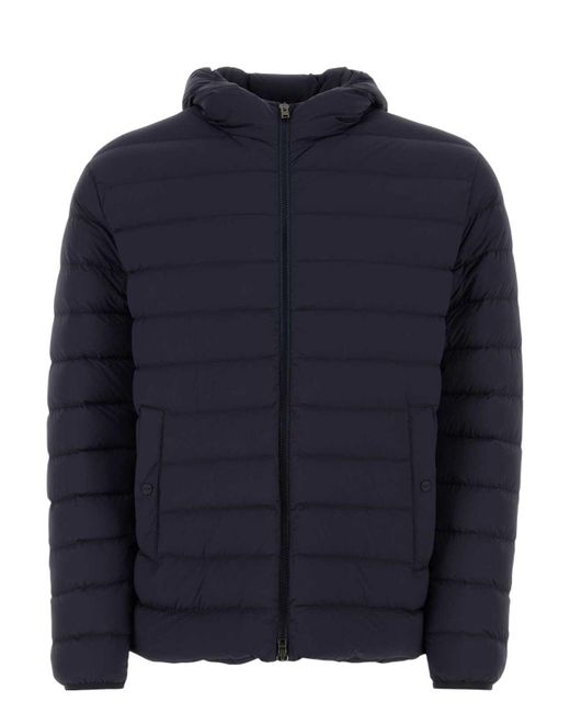 Herno Blue Stretch Nylon Down Jacket for men