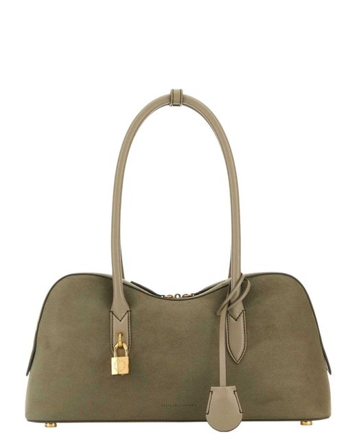 Stella McCartney Green Dove Suede Alter Mat Ryder Shoulder Bag