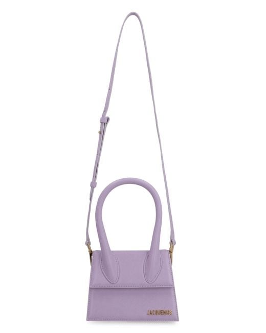 Jacquemus Le Chiquito Medium Leather Top-handle Bag in Purple