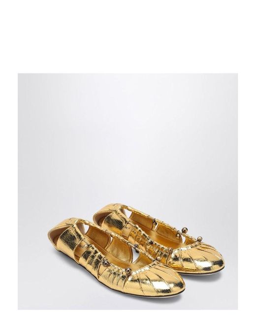 Chloé White Metallic Ballerina