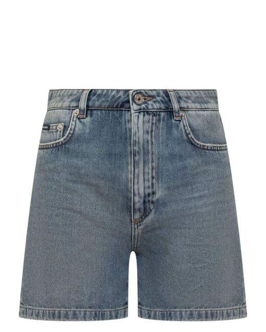 Dolce & Gabbana Blue Thigh Length Denim Shorts
