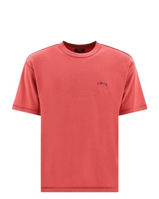 Stussy Red "Lazy" T-Shirt for men