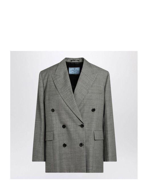 Prada Gray Double-Breasted Jacket