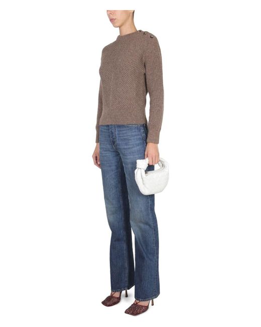 Bottega Veneta Gray Alpaca Knit With Chevron Pattern