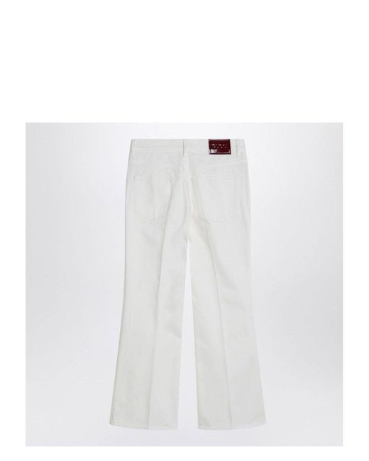Gucci White Short Flare Trousers