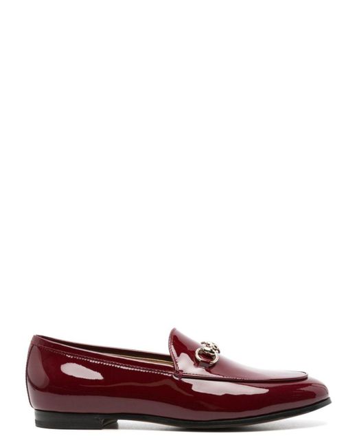 Gucci Red Jordaan Patent Leather Loafers