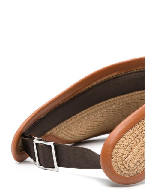 Max Mara Natural Straw Visor Hat