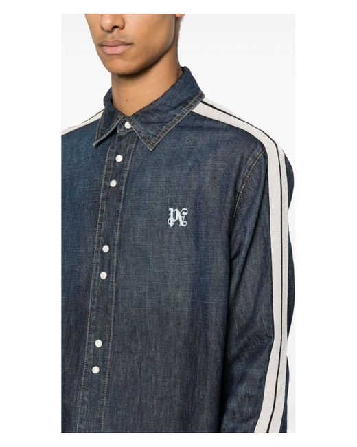 Palm Angels Blue Timeless Cotton Track Jacket for men