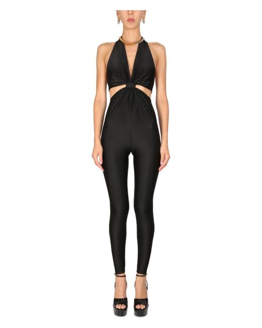 Saint Laurent Black Full Jumpsuit With Cut Out Detail