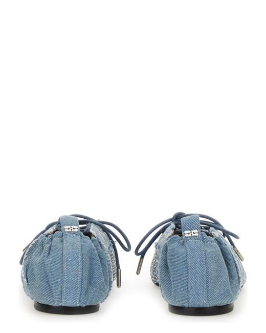 Ganni Blue Laceup Ballerina Sandal