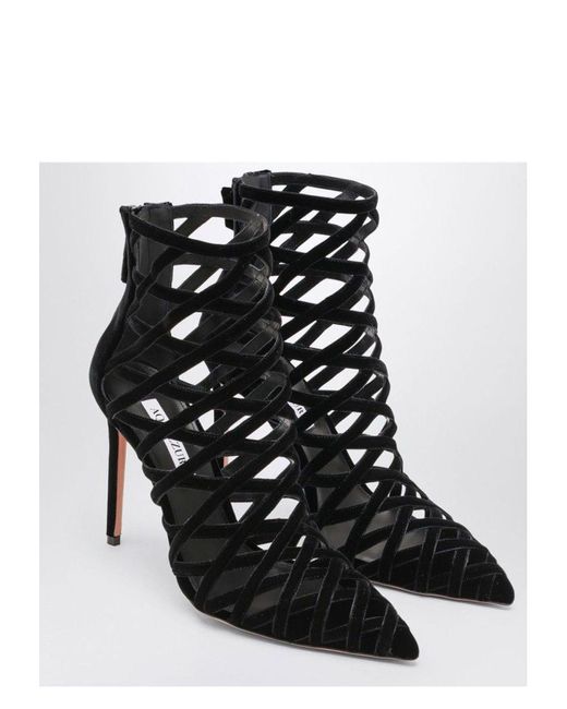 Aquazzura Perforated Dcollet With Zip Boot in Black | Lyst